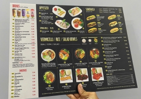 MENU MICA DECAL ĐẸP - IN UV SẮC NÉT, CHỐNG NƯỚC, BỀN LÂU